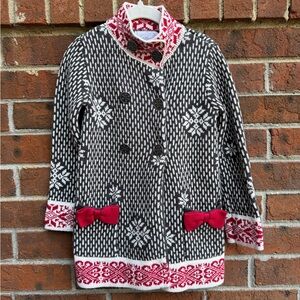 Heirloom by Polly Finders Knit Sweater Snap Jacket Size Small 3-4 Girls